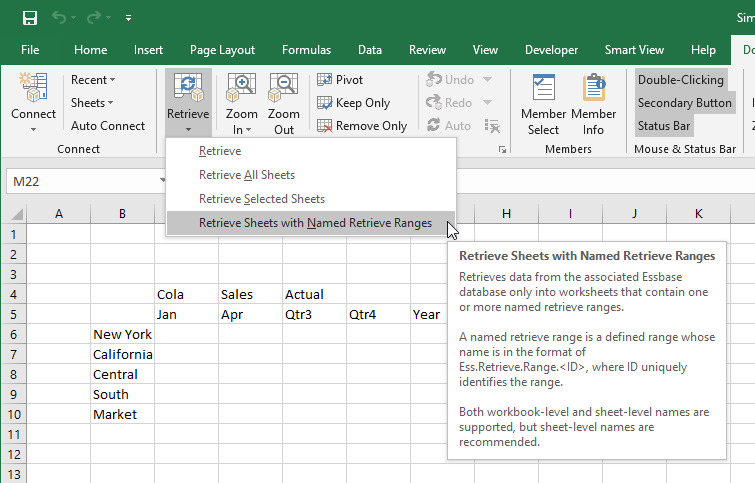 Retrieve Sheets with Named Ranges