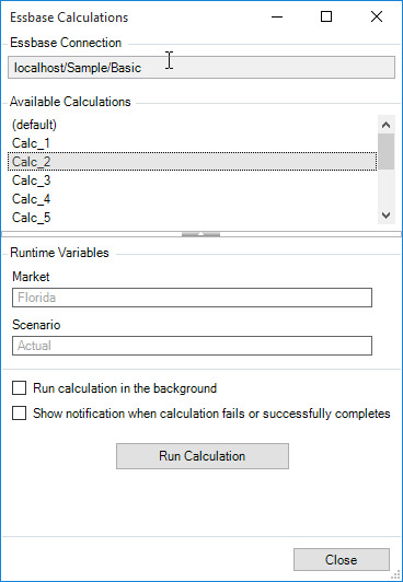 Essbase Calculations Checkbox