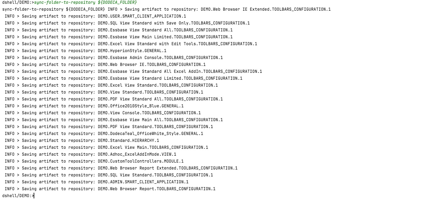 Syncing from folder to Dodeca repository