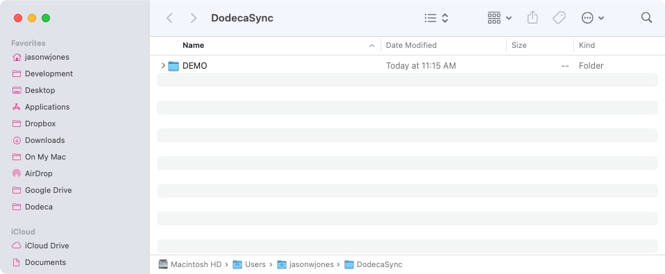 Folder after export