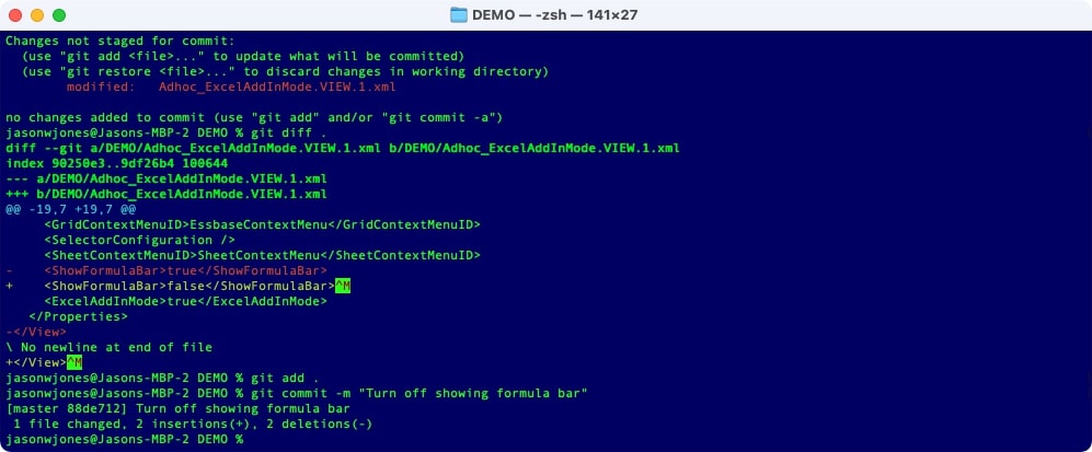 Committing the change to the git repository
